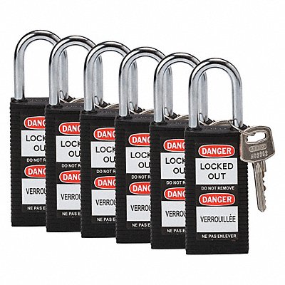 Lockout Padlock KD Black 3 H PK6