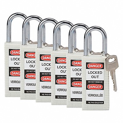 Lockout Padlock KA White 3 H PK6