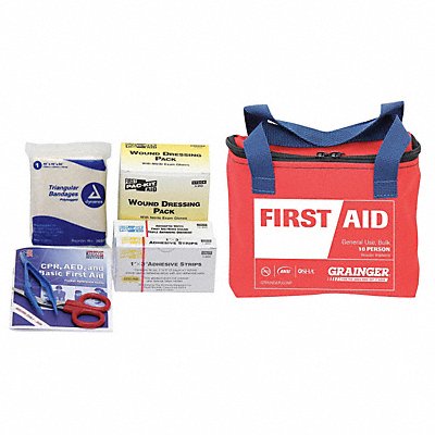 First Aid Kit Bulk Red 74 Pcs 10 People