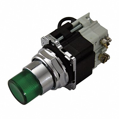 H4421 Pilot Light Press 120VAC Green