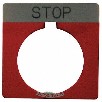 Legend Plate Square Stop Red