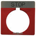 Legend Plate Square Stop Red