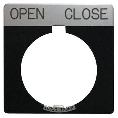 Legend Plate Square Open Close Black