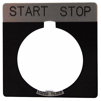 Legend Plate Square Start Stop Black