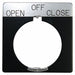 Legend Plate Square Open Off Close Black