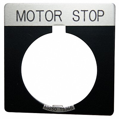 Legend Plate Square Motor Stop Black