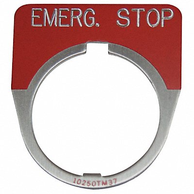 Legend Plate Emergency Stop Red