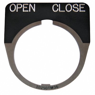 Legend Plate Half Round Open Close Black