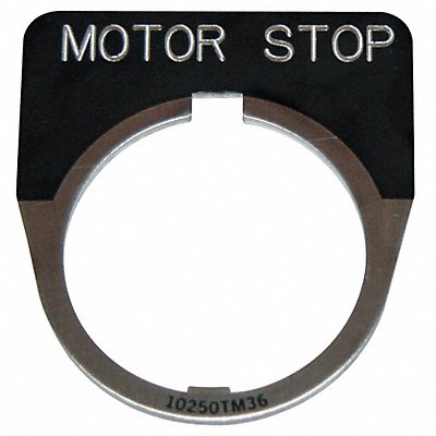 Legend Plate Half Round Motor Stop Black