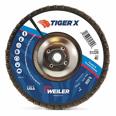 J1586 Flap Disc 7 in x 36Grit 5/8-11 8600 RPM