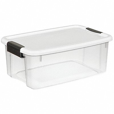 Storage Tote Clear/White Polypropylene