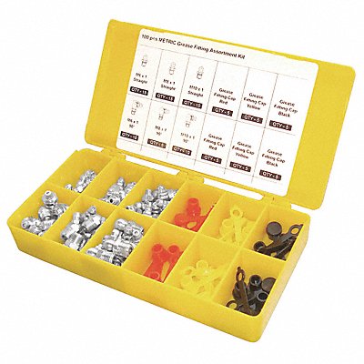 Grease Fitting And Cap Kit Metric 100 PC