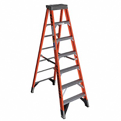 Stepladder Fiberglass 7 ft H 375 lb Cap