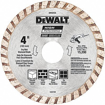 Diamond Saw Blade Blade Dia 4 in.