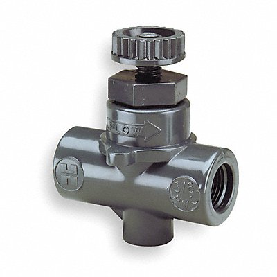 Needle Valve Straight PVC 1/2 in FNPT