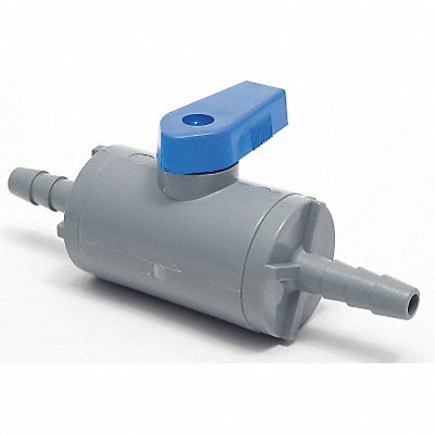 PVC Ball Valve Inline Barb x Barb 1/2 in