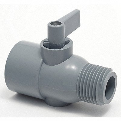 PVC Ball Valve Inline FNPT x MNPT 1/2 in