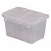 Attached Lid Container Clear Solid HDPE