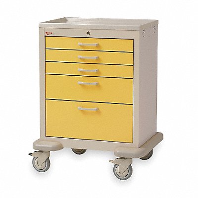 Medical Cart Steel/Polymer Taupe/Yellow