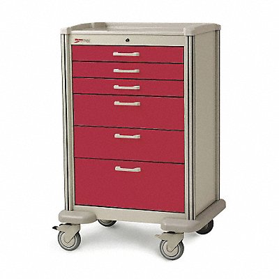 Medical Cart Steel/Polymer Taupe/Red