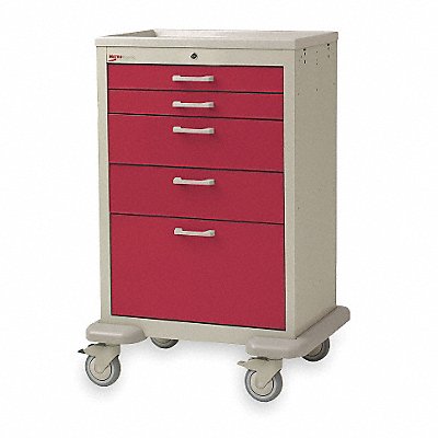 Medical Cart Steel/Polymer Taupe/Red