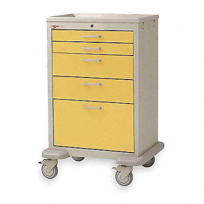 Medical Cart Steel/Polymer Taupe/Yellow