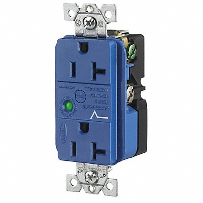 Receptacle Blue 20 A 2P3W Back 1PK