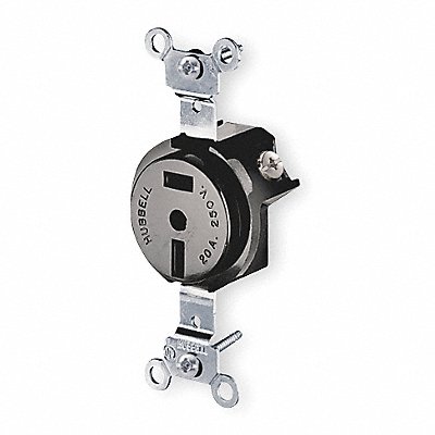 Receptacle Black 20 A 2P2W Side 1PK