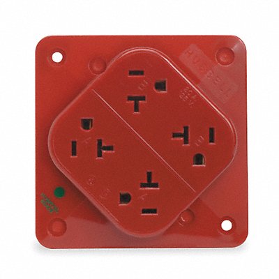 Receptacle Red 20 A 2P3W Back 1PK