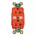 Receptacle Red 20 A 2P3W Back Side 1PK