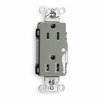 Receptacle Gray 15 A 2P3W Back Side 1PK