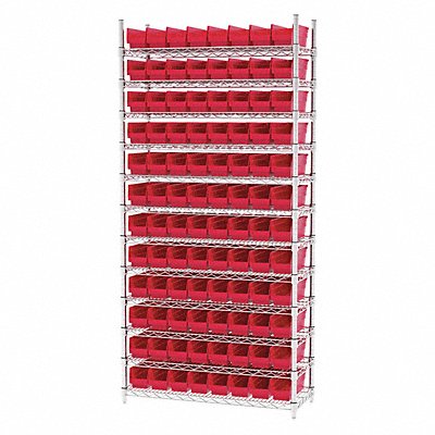 D5527 Bin Shlvng 14inx74inx36in Red