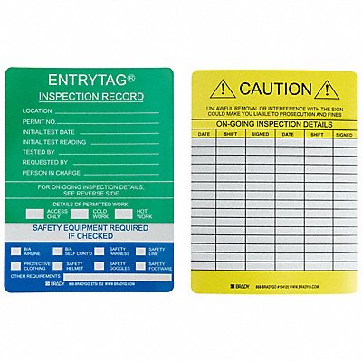 Entrytag(r) Std Insr Grn/Bl Vinyl PK100