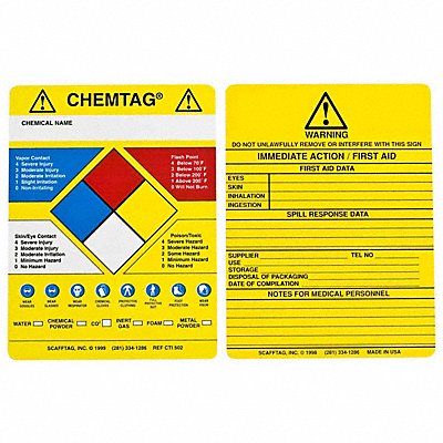 Chemtag Insert 5 3/4in H PK100