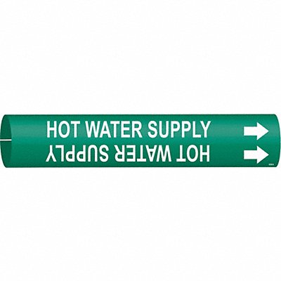 Pipe Marker Hot Water Supply 13/16in H