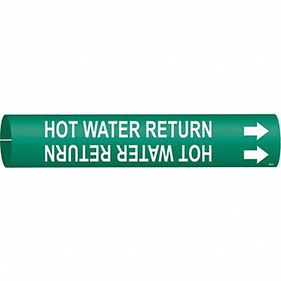 Pipe Marker Hot Water Return 2in H 2in W
