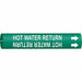 Pipe Marker Hot Water Return 2in H 2in W