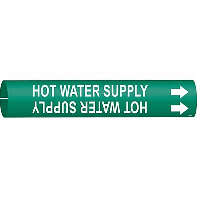 Pipe Marker Hot Water Supply 2in H 2in W