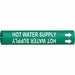 Pipe Marker Hot Water Supply 2 13/16in H