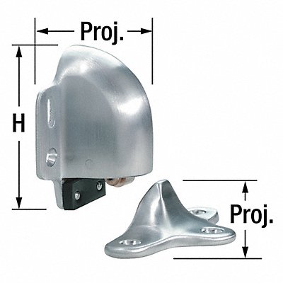 Door Stop Floor-Mount Satin Chrome