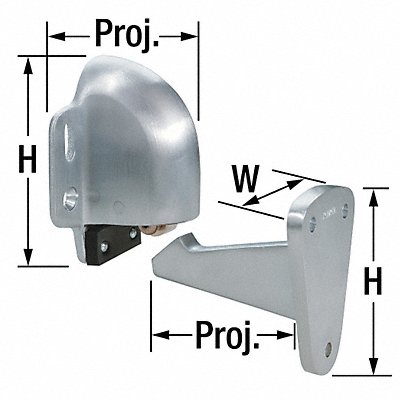 Door Stop Wall-Mount Satin Chrome