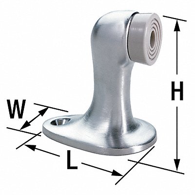 Rigid Door Stop Floor Mount Satin Chrome