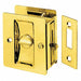 Locking Pocket Door Pull Handle Brass