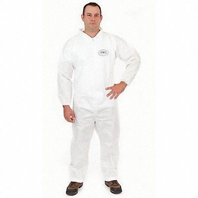 D2183 Collared Coverall Open White XL PK25