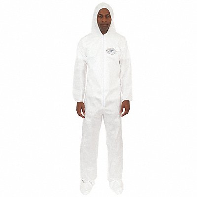 D2189 Hooded Coverall Attached Boots L PK25