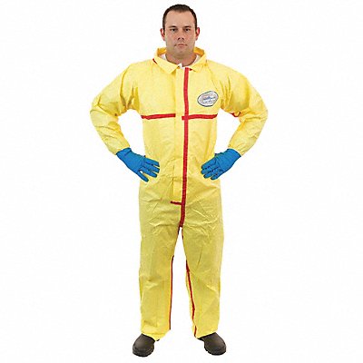 D2184 Collared Coverall Open Yellow M PK6