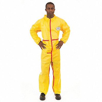 D2186 Collared Coverall Elastic Yellow 4XL PK6