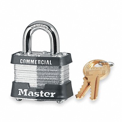 Keyed Padlock 5/8 in Rectangle Silver