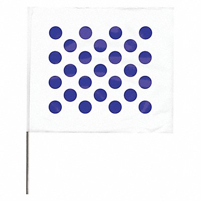 Marking Flag 30  Blue/White PVC PK100