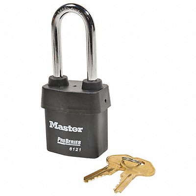 Keyed Padlock 7/8 in Rectangle Black